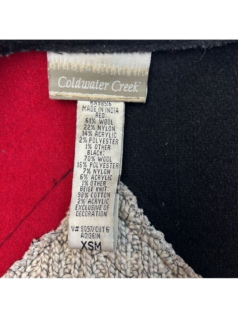 Coldwater Creek Woman’s Wool Blend Cardigan Vintage Size XS/S P2P 19” - Picture 5 of 8